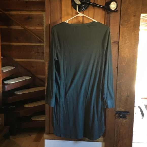 Calvin Klein Dark Green Long Sleeve Nightshirt - Picture 3 of 3